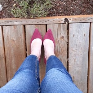 JustFab Maroon Wedges